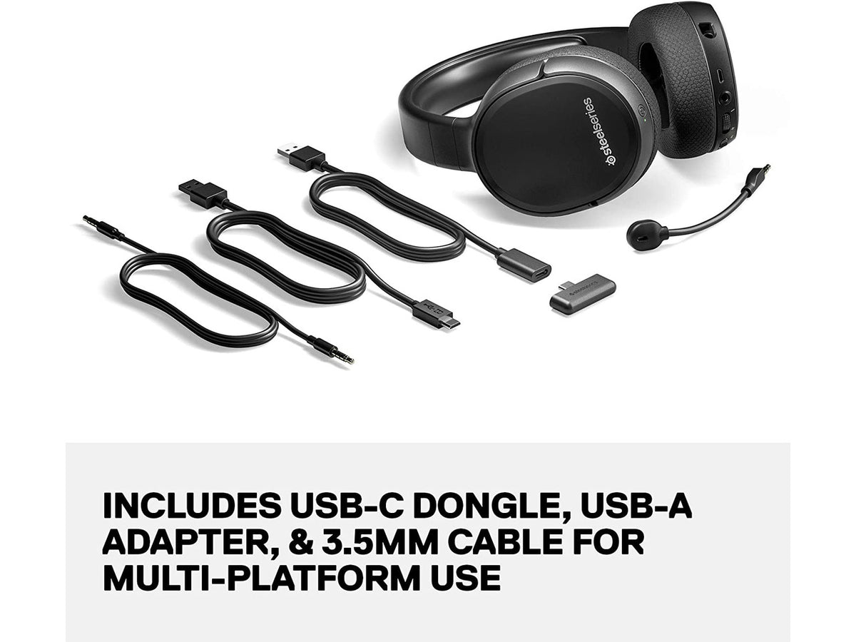 SteelSeries Arctis 1 Wireless Gaming Headset – USB-C – Detachable Clearcast Microphone – for PC, PS4, Nintendo Switch and Lite, Android – Black