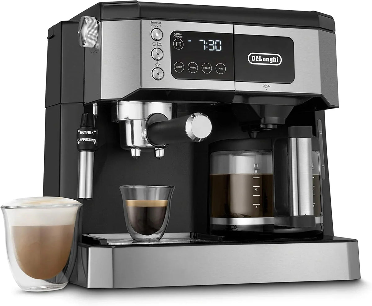2026 De'Longhi All-in-One Combination Coffee Maker Espresso Machine + Advanced Adjustable Milk Fother for Cappuccino Latte +