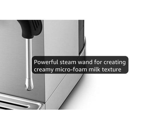 CASABREWS 3700 Essential Stainless Steel Espresso Machine with Steam Wand 20-Bar Italian Pump, Powerful Steam Wand, 43.9oz Removable Water Tank, Compact Espresso Maker for Home, Cappuccino & Latte