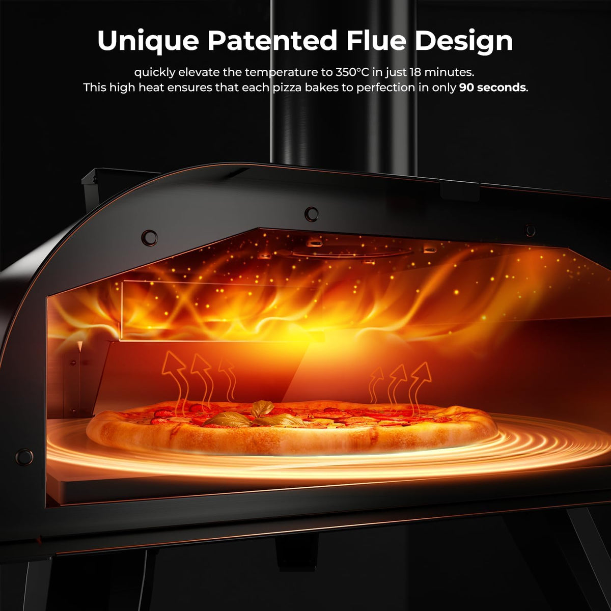 BIG HORN 12" Outdoor Pizza Oven, 1110°F, Wood Pellet, Gas & Electric Gas & Electric Burners Sold Separately — Wood for authentic flavor, gas for quick cooking, or electric for convenient cooking