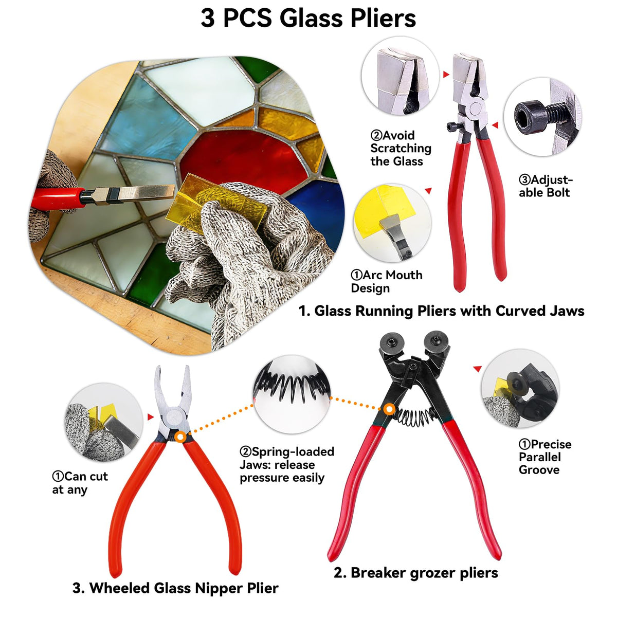 Ecoofor Stained Glass Starter Kit, Complete Stained Glass Making Kit with 100W Soldering Iron, Glass Cutter Tools, Diamond Cutter Set & Instructions for DIY Crafts, Stained Glass Kits for Adults