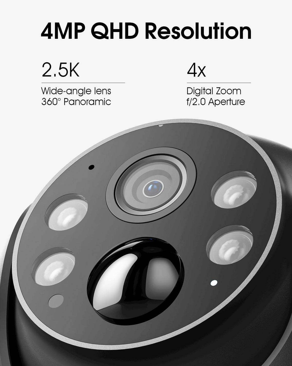 ARCCTV Solar Cameras Wireless Outdoor for Home Security, 2 Pack 4MP 2.5K HD, 2.4G/5G Dual Band WiFi, 360° View, Battery Powered, Night Vision with Spotlight, 2-Way Audio, PIR Motion Sensor