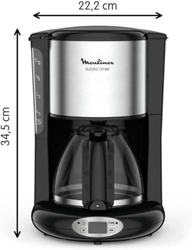2026 Tefal cm461811 Programmable coffee maker 15 cups 1000w black/inox home : Kitchen and House