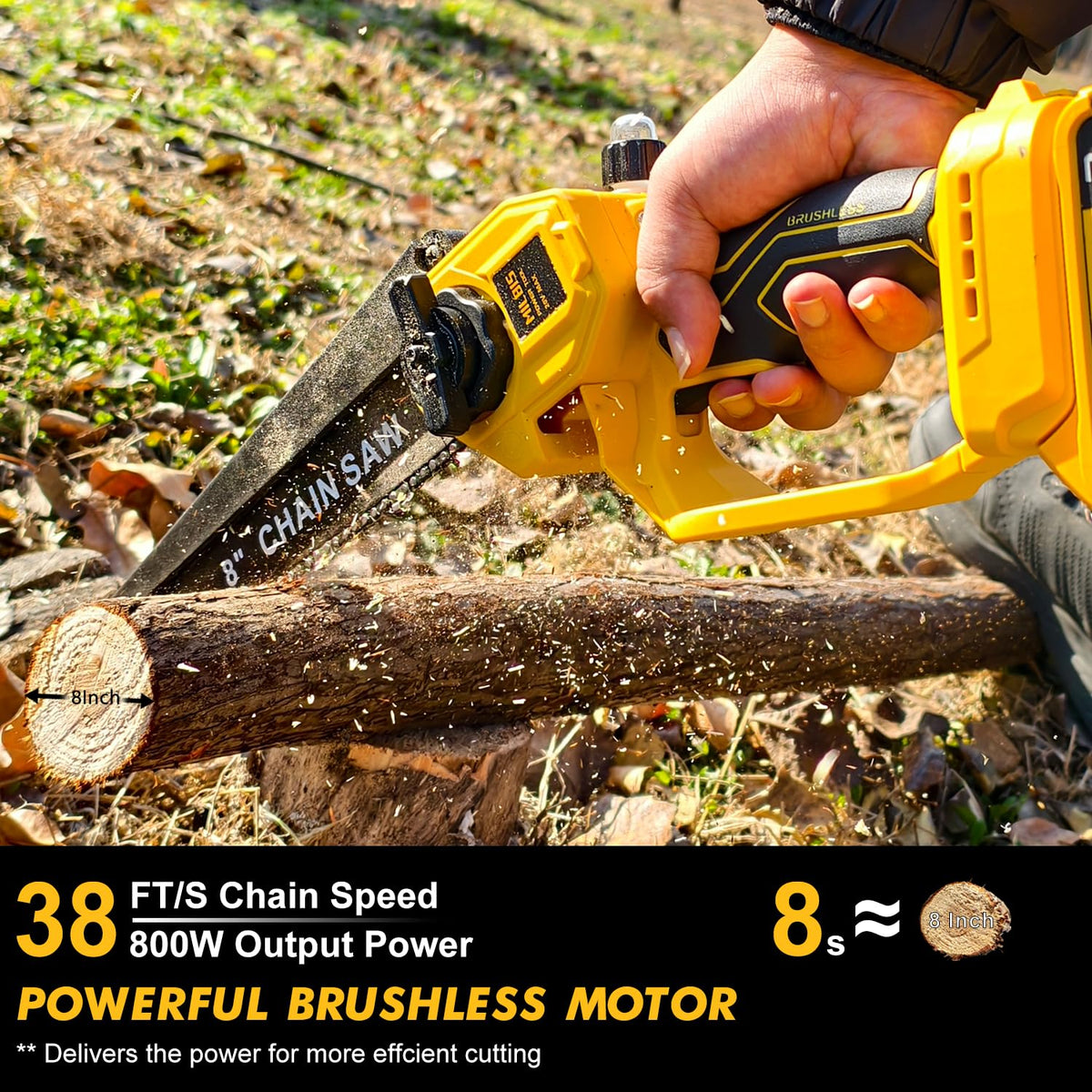 4-in-1 Cordless Pole Saw & Electric Pruning Shears for DeWalt 20V Battery 8 Inch Brushless Mini Chainsaw with Extension Pole, 15 Ft Reach, Auto Oiling, for Tree Trimmer Branch Cutter(NO Battery)