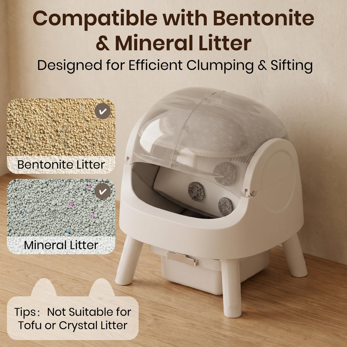 Self Cleaning Litter Box, Self Cleaning Cat Litter Box, Open-Top Design No app or Wi-Fi needed—plug in this self cleaning cat litter box, press the power button, and spend less time scooping