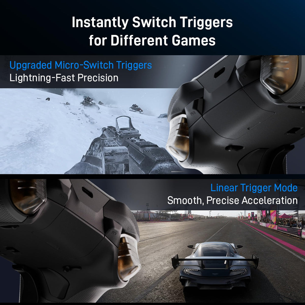 FLYDIGI Vader 5 Pro PC Controller, 3ms Low Latency, FORCEFLEX Joysticks FORCESWITCH Triggers, 8 Remappable Buttons, Triggers & Grips 4-Motor Vibration, 1000mAh Battery, 3 Connection Methods