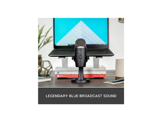 Blue Yeti Nano Premium USB Microphone for PC, Mac, Gaming, Recording, Streaming, Podcasting, Condenser Mic with Blue VO!CE Effects, Cardioid and Omni, No-Latency Monitoring - Blackout