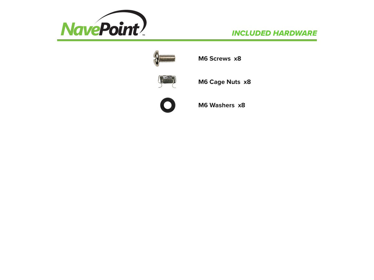 Navepoint Fixed Rack Vented Server Shelf 1U 19" 4 post Rack Mount Adjustable from 16 - 37"
