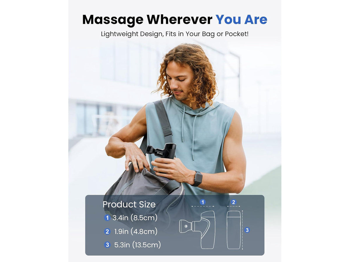 Bob and Brad M7 Plus Mini Deep Tissue Percussion Massage Gun with Heat for Back & Neck Stiffness, Quiet, Ultra-Lightweight