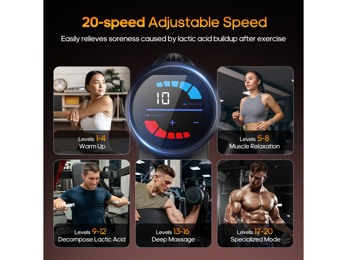 Massage Gun with Heat Massager Deep Tissue Muscle Massager Gifts for Men | Back Massager for Pain Relief Percussion Handheld Massager FSA Eligible HSA Birthday Gifts for Him Silent Carrying case