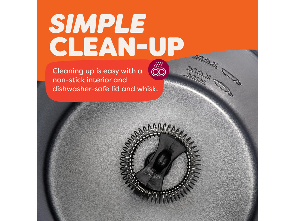 4-in-1 Milk Frother, 10 oz, Black | Makes hot and cold foam, steams milk and warms milk, for lattes, cappuccinos and macchiatos, with 500 watts of power.