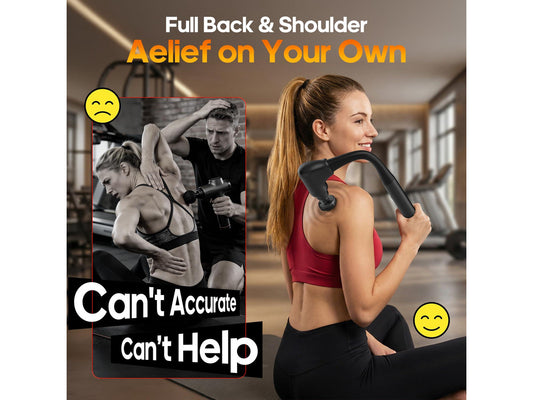 Massage Gun with Heat Extension Handle Massager Birthday Gifts | Back Massager Deep Tissue Muscle Massager Portable Percussion Massage Gun 10 Speeds & 7 Massage Heads Body Carrying Case