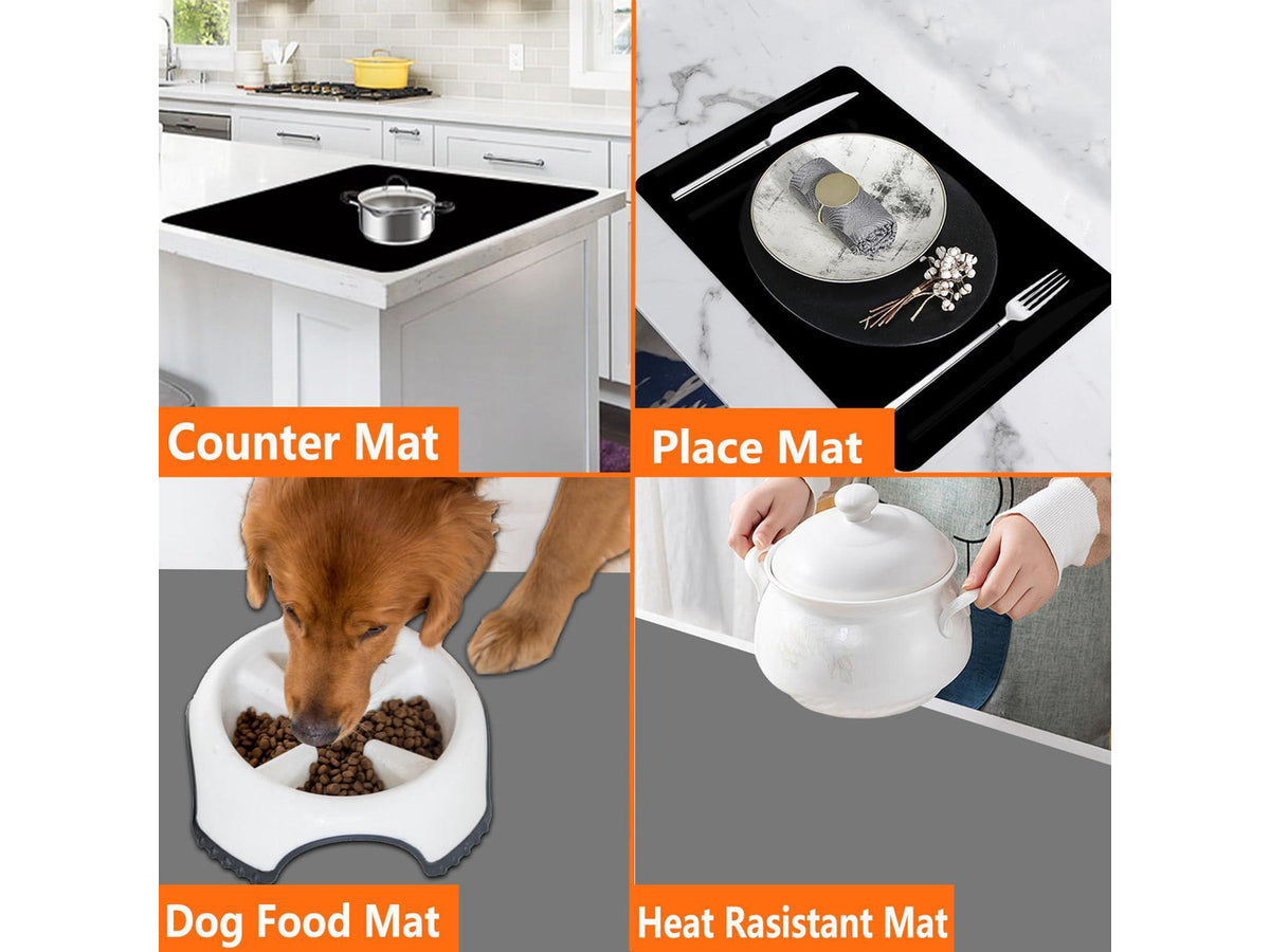 2Pack Large Silicone Mats for Kitchen Counter, 48''x24''(120cmx60cm) Heat Resistant Mat for Kitchen Island, Waterproof Multipurpose Countertop Protector, Semitransparent