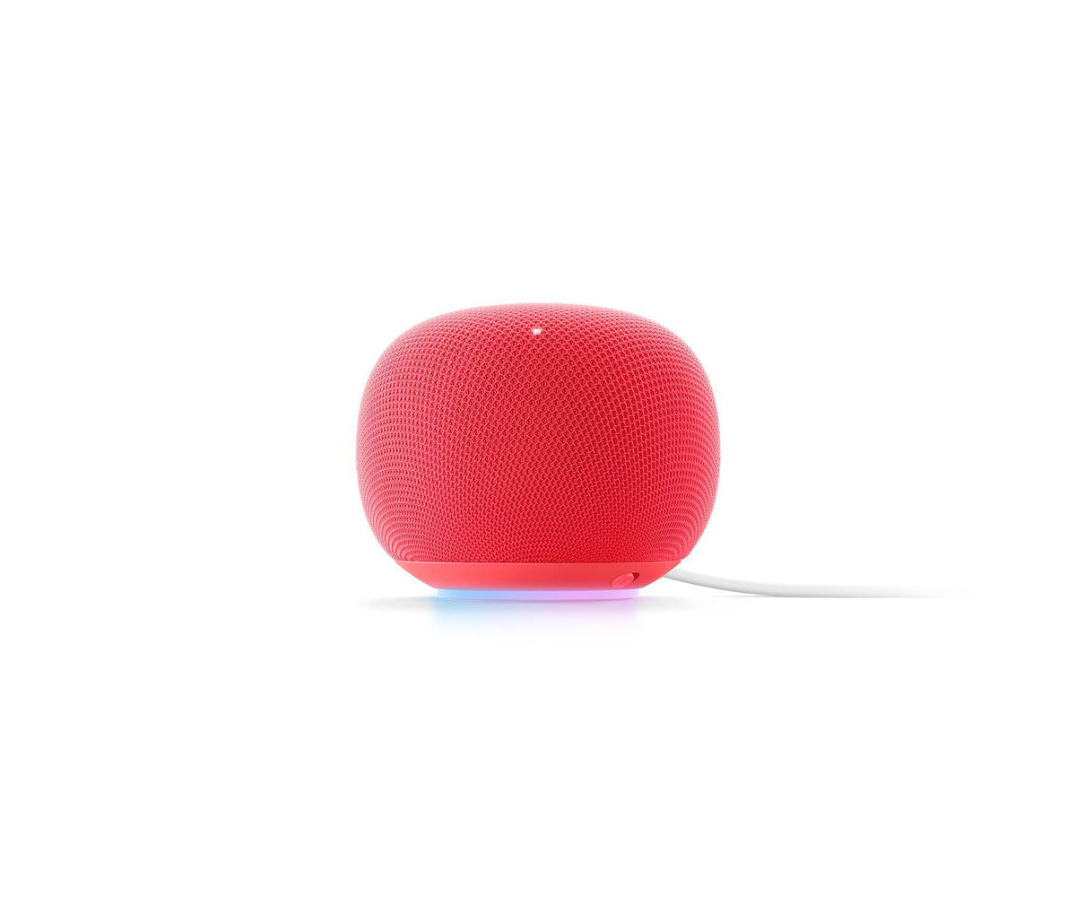 Google Home Speaker - Smart Speaker with 360 Degree Sound and Gemini For Home Voice Assistant - Berry