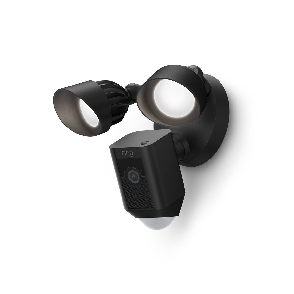 Ring Floodlight Cam Wired Plus Security Camera - Black: Wi-Fi, Motion Detection
