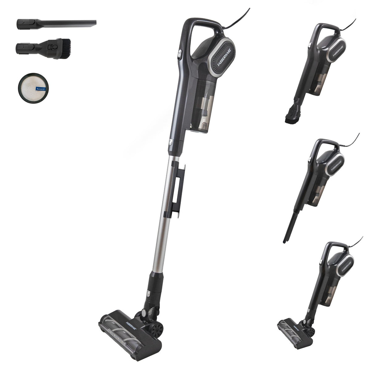 Farberware Classic Stick Vacuum Cleaner, Powerful Suction and Lighted Motor Brush for Carpet and Hard Floors