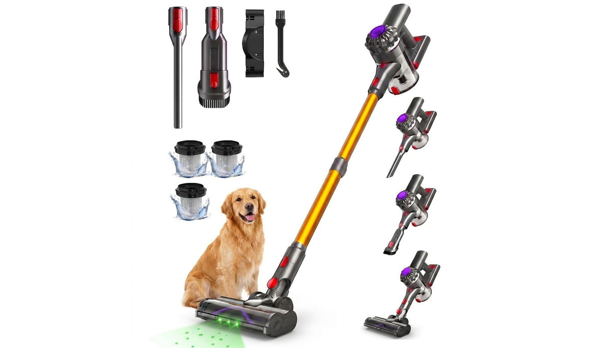 Cordless Vacuum Cleaner, 450W/40Kpa Vacuum Cleaners for Home, Stick Vacuum with Self-Standing, Handheld Vacuum for Pet Hair/Carpet/Floor