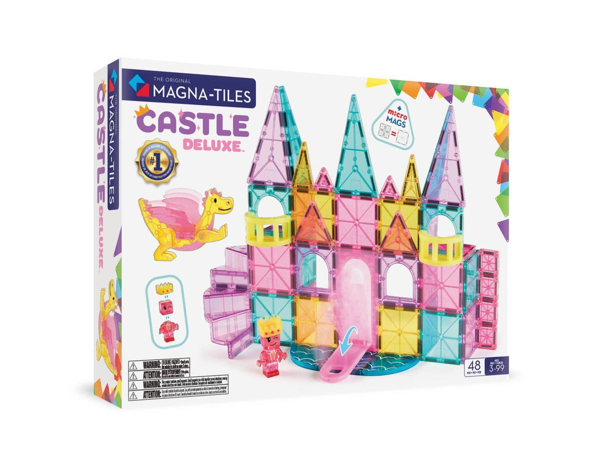 MAGNA-TILES Castle DLX: 48-Piece Magnetic Building Set for Creative Thinking & Engineering Skills