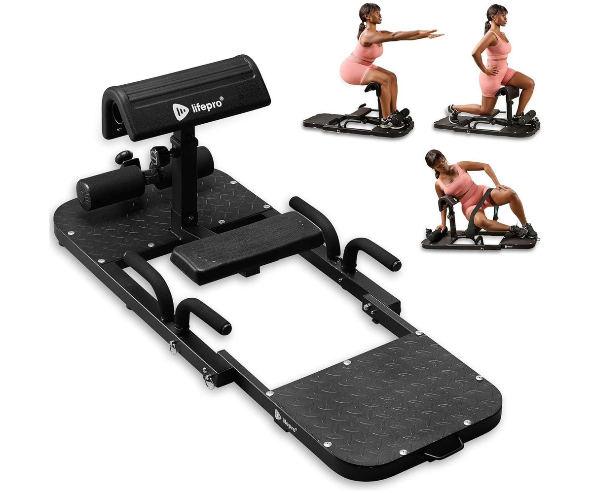 LifePro GluteBlast Hip Thrust Machine – Foldable Adjustable Glute Workout Equipment for Home Gym, Sissy Squat & Kickback Glute Bench