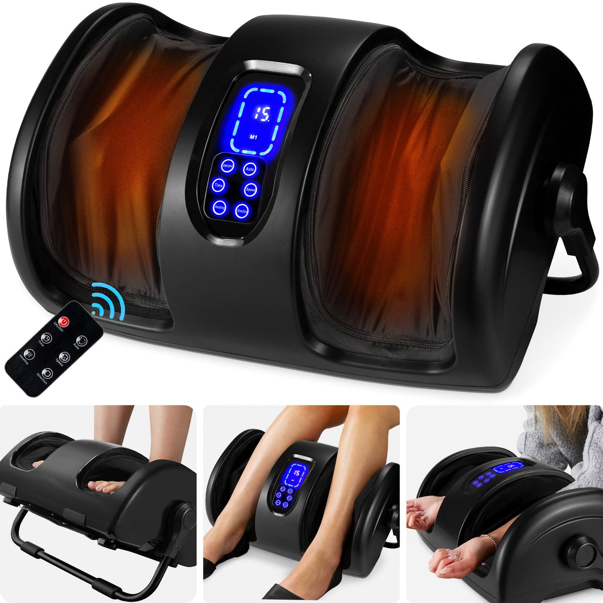 Best Choice Products Foot Massager Machine, Therapeutic Reflexology Massager w/ High-Intensity Rollers - Black