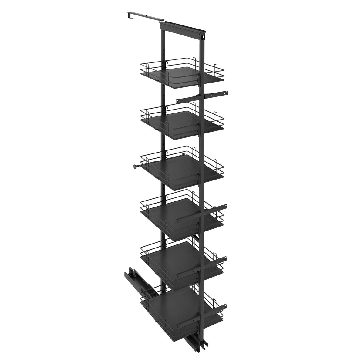 2026 Sliding storage column 6 baskets for furniture l.45 cm(Black)