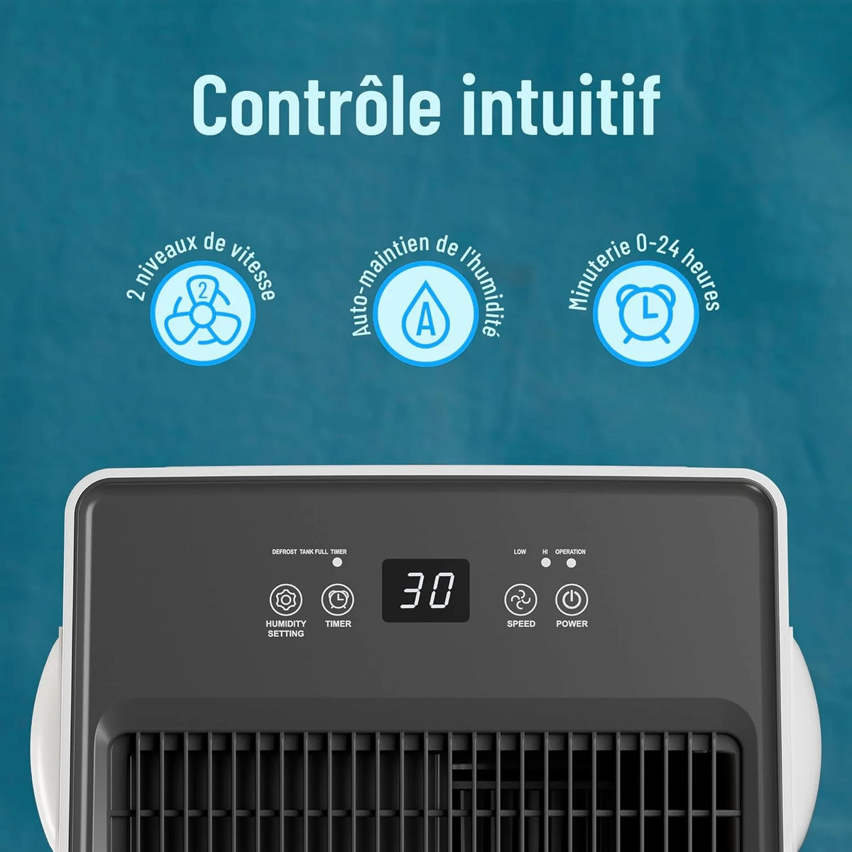 2026 Noaton Silent Portable Dehumidifier, 24L/day, 24h Timer, Reservoir 5.5L, Continuous Drainage, with Automatic De-icing, E