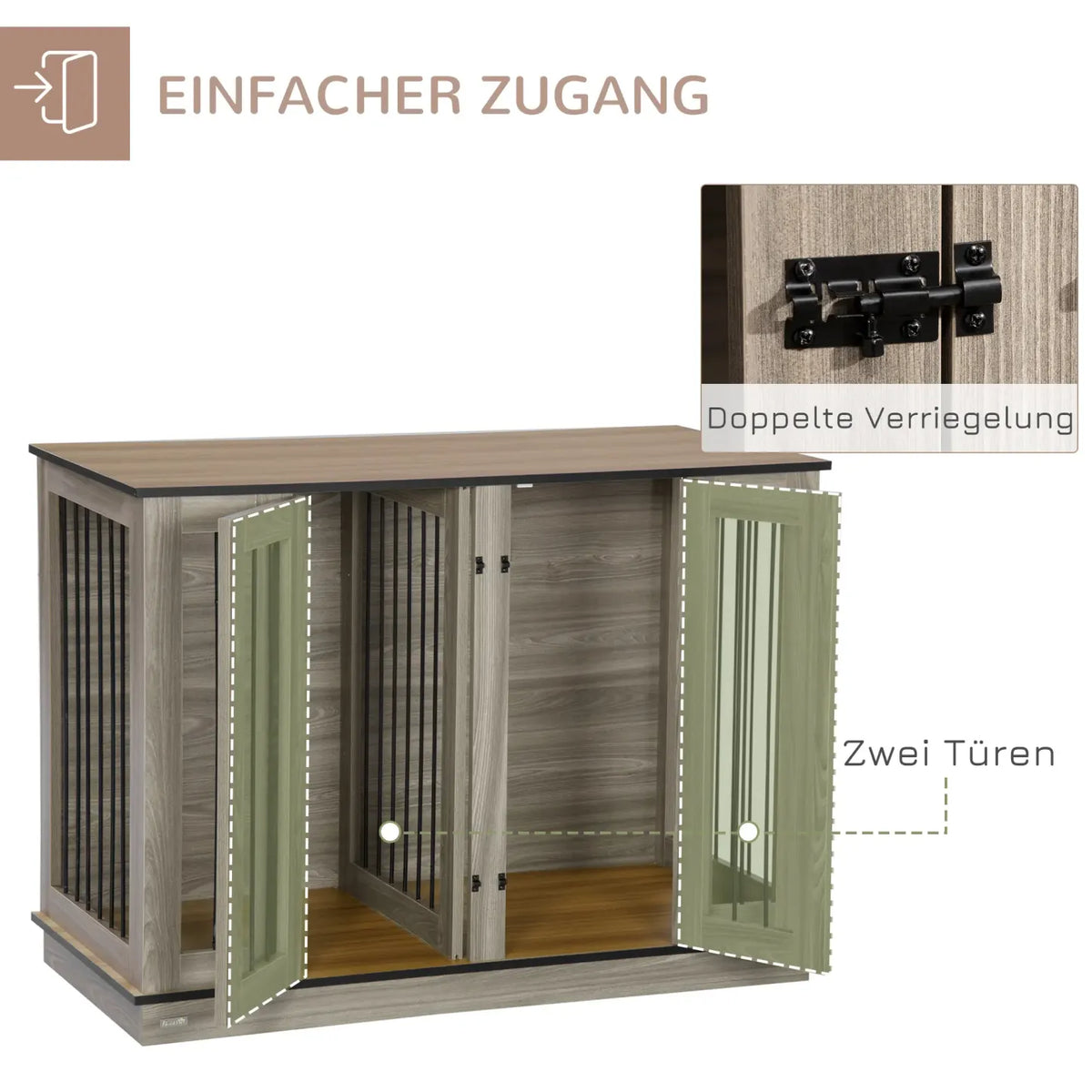 2026 PawHut dog cage Side table 2-in-1 with partition lockable