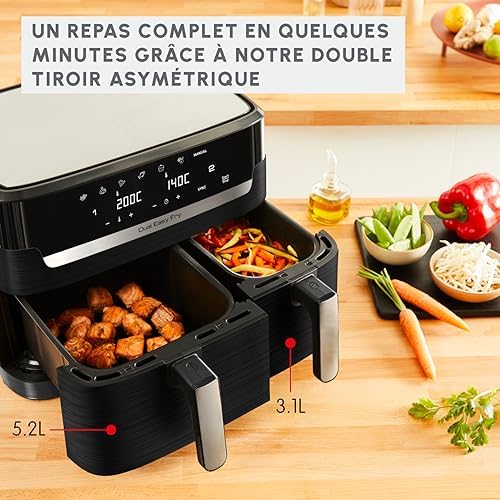2026 Moulinex air fryer two compartments, very large capacity 11L, 10 people, 7 Automatic programs, oil-free fryer, Digital t