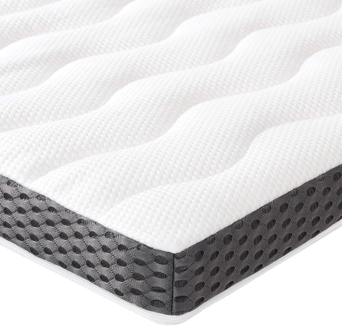 2026 Amazon Basics Comfortable Memory Foam Surmatelas, Very Soft, 160 x 200 x 7 cm, White(White/Black)