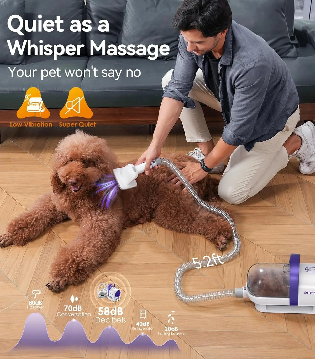 2026 oneisall dog vacuum cleaner with brush, super suction power with 12000Pa, pet hair vacuum cleaner from the brush with on