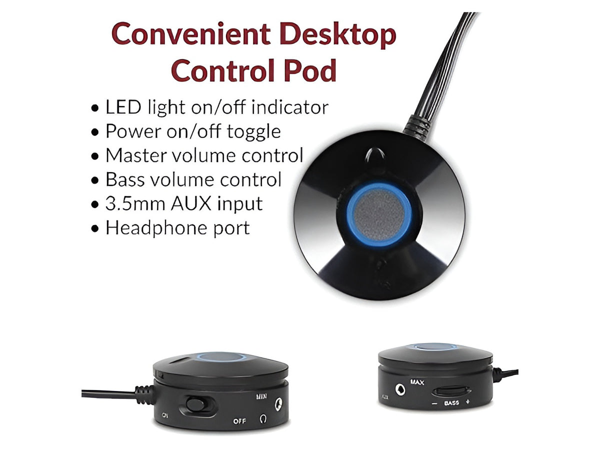 Cyber Acoustics CA-3908 2.1 Multimedia Speaker System with Subwoofer, 92 Watts Peak Power, Deep Bass, Perfect for Music, Movies, and Games on Desktops, Laptops, Consoles