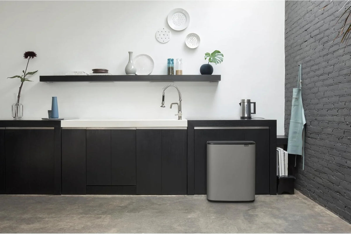 2026 Brabantia bin, matt steel, finger tracker, 2 x 30 L