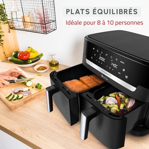 2026 Moulinex air fryer two compartments, very large capacity 11L, 10 people, 7 Automatic programs, oil-free fryer, Digital t