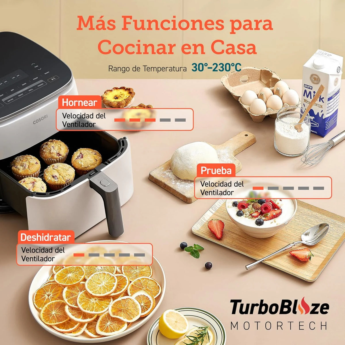 2026 Cosori Turbo Blaze 6L Air Fryer, 30°C–230°C, 27 dB
