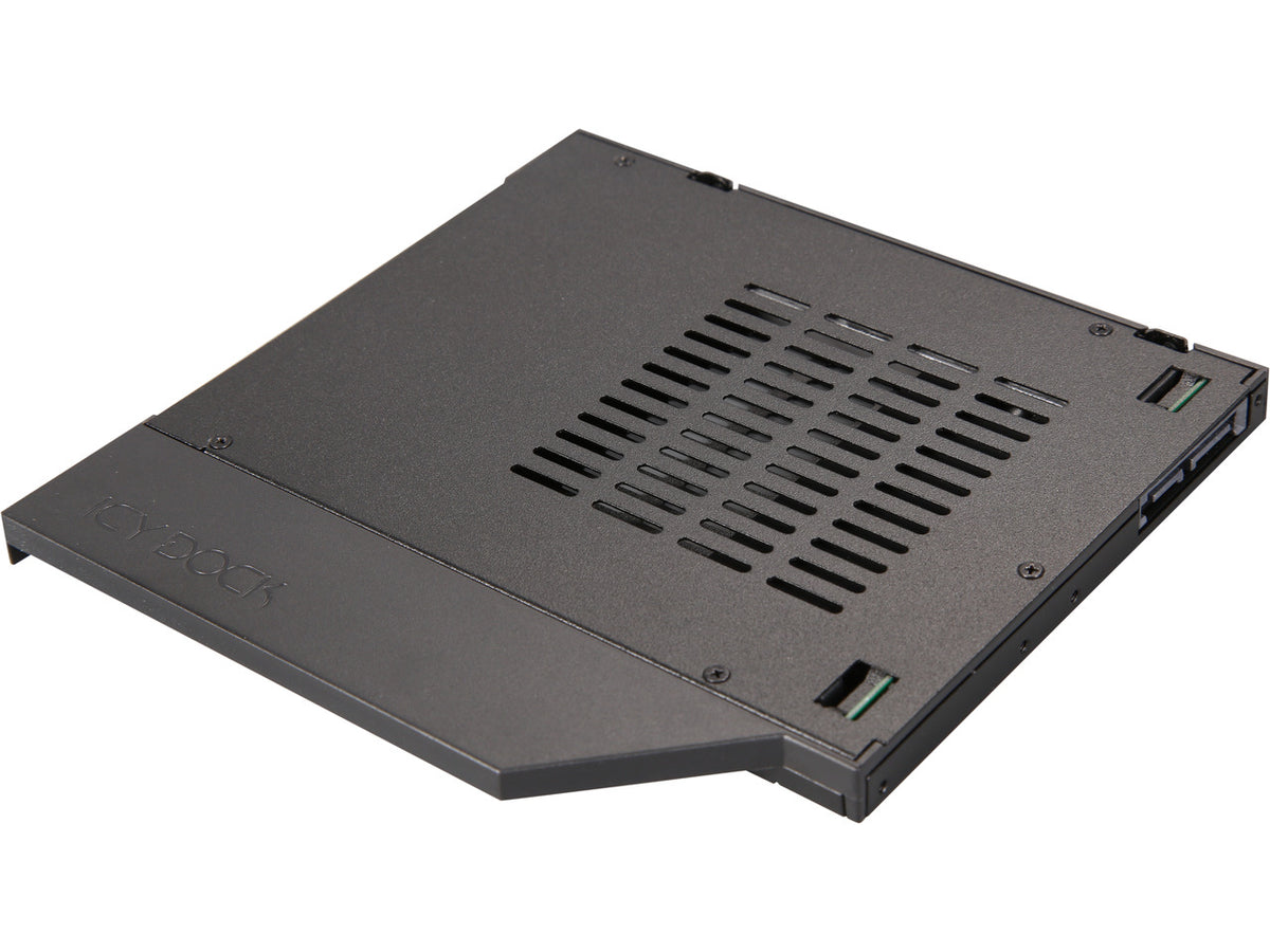 ICY DOCK ToughArmor MB411SPO-2B (Fits 9.5mm height ODD Slot) 2.5" SSD / HDD Hot-Swap SATA Mobile Rack for 9.5mm Ultra Slim CD/DVD-ROM Optical Bay