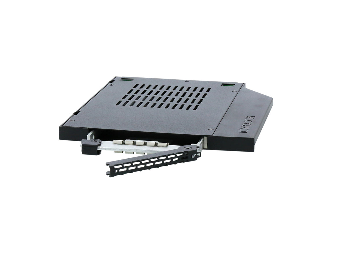 ICY DOCK ToughArmor MB411SPO-2B (Fits 9.5mm height ODD Slot) 2.5" SSD / HDD Hot-Swap SATA Mobile Rack for 9.5mm Ultra Slim CD/DVD-ROM Optical Bay