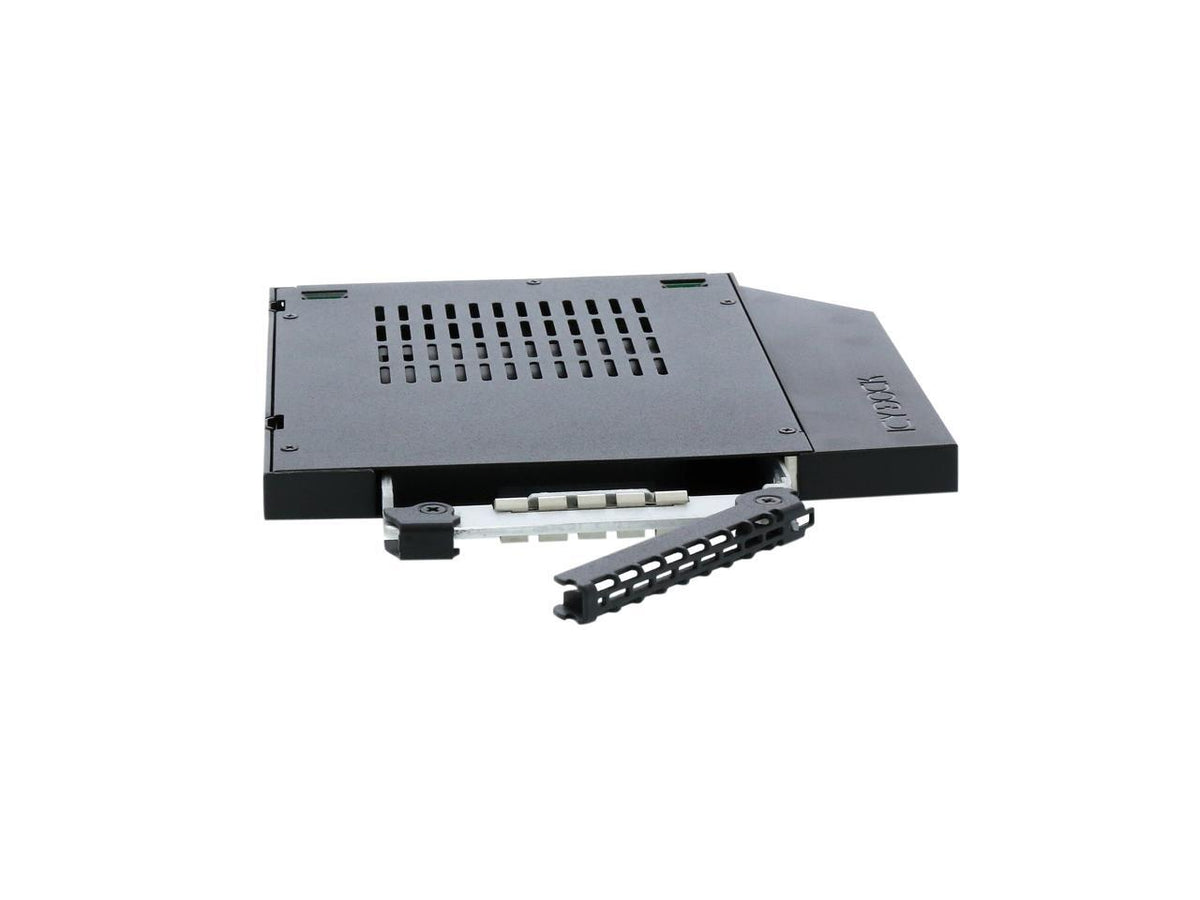ICY DOCK ToughArmor MB411SPO-2B (Fits 9.5mm height ODD Slot) 2.5" SSD / HDD Hot-Swap SATA Mobile Rack for 9.5mm Ultra Slim CD/DVD-ROM Optical Bay