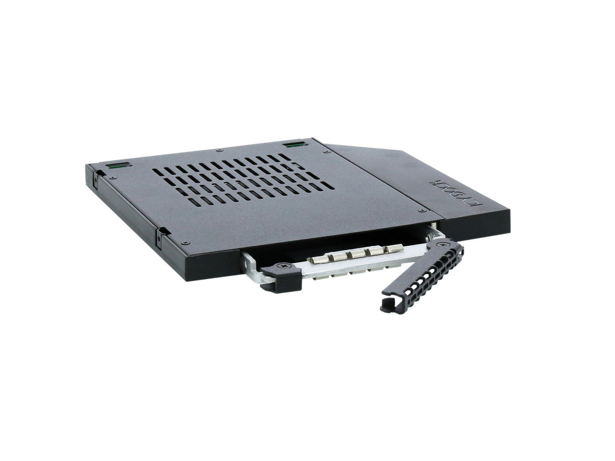 ICY DOCK ToughArmor MB411SPO-2B (Fits 9.5mm height ODD Slot) 2.5" SSD / HDD Hot-Swap SATA Mobile Rack for 9.5mm Ultra Slim CD/DVD-ROM Optical Bay