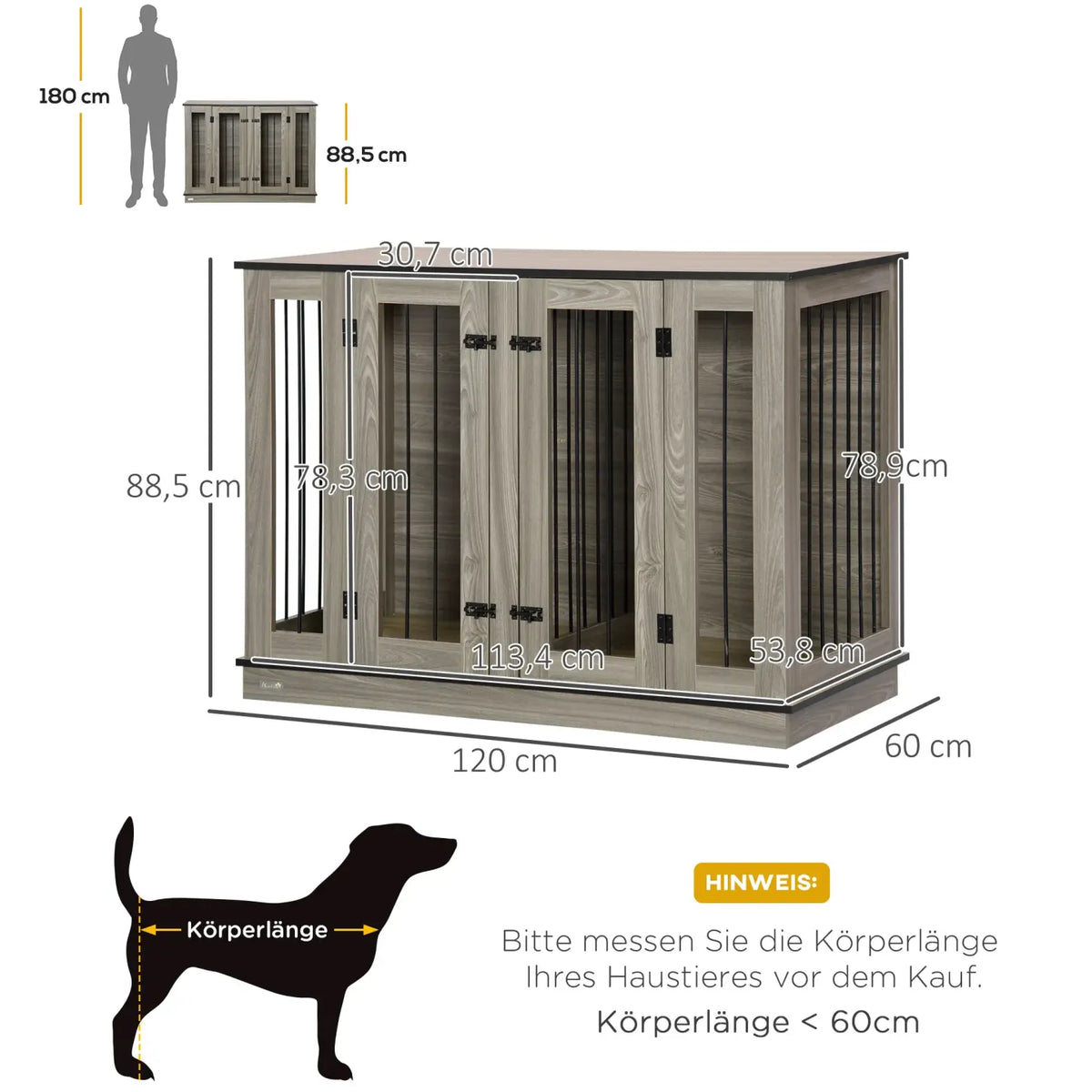 2026 PawHut dog cage Side table 2-in-1 with partition lockable