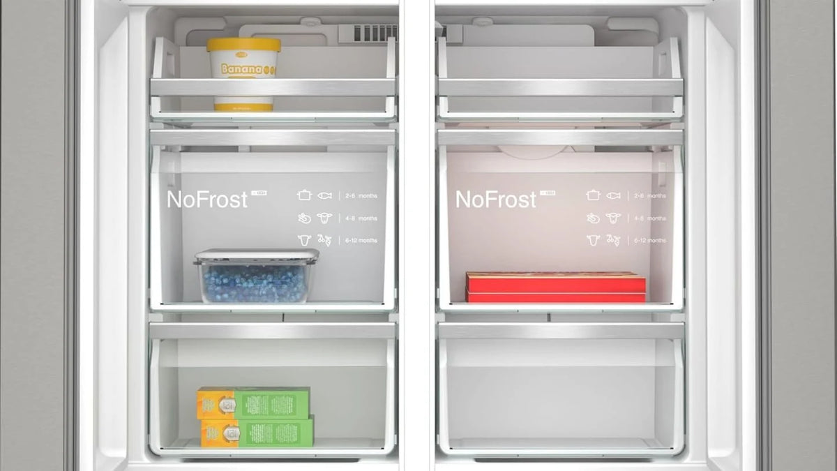 2026 SIEMENS KF96NVPEA iQ300 multi-door refrigerator, 183 x 91 cm, 405 L cooling & 200 L freezing, hyperFresh longer freshnes