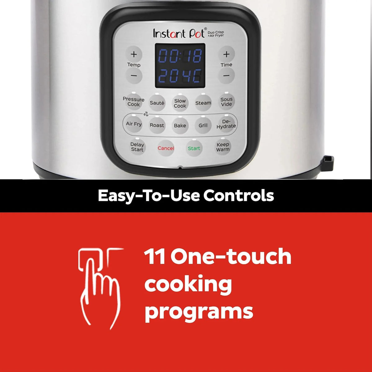 2026 Instant Pot Multi-cooker 11 in 1 Duo Crisp + Air Fryer, 8 L: self-cooker, air fryer, simmerer, steam cooker, vacuum mach