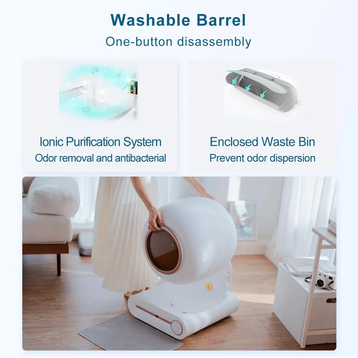 2026 Megonia 65L Automatic Self-Cleaning Cat Litter Box with Wi-Fi App Control