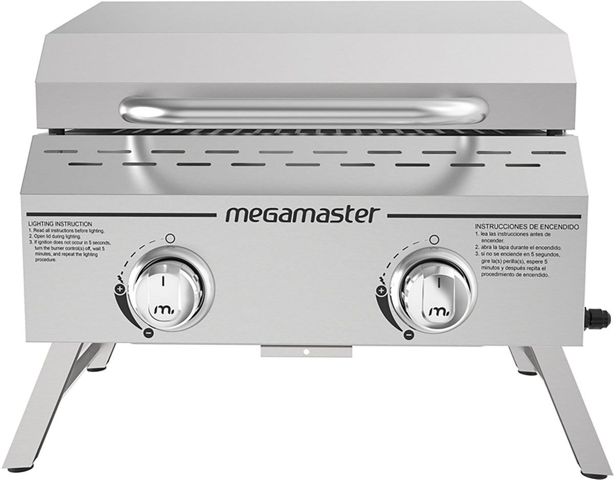 Megamaster 2-Burner Stainless Steel Portable Propane Gas Grill