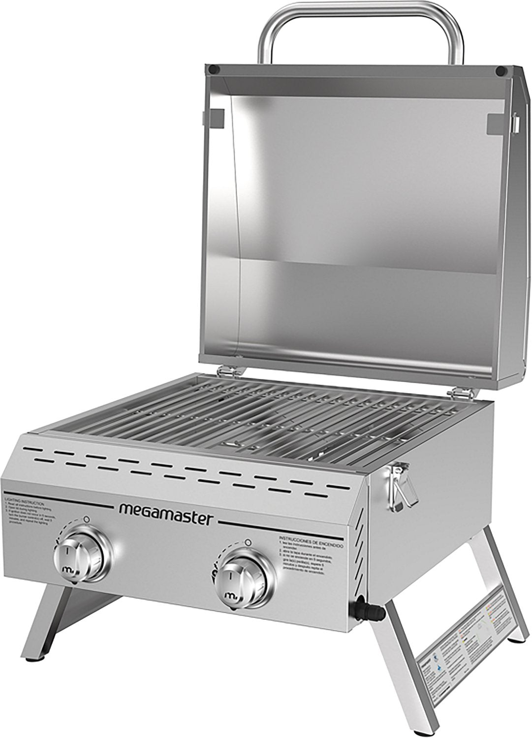 Megamaster 2-Burner Stainless Steel Portable Propane Gas Grill