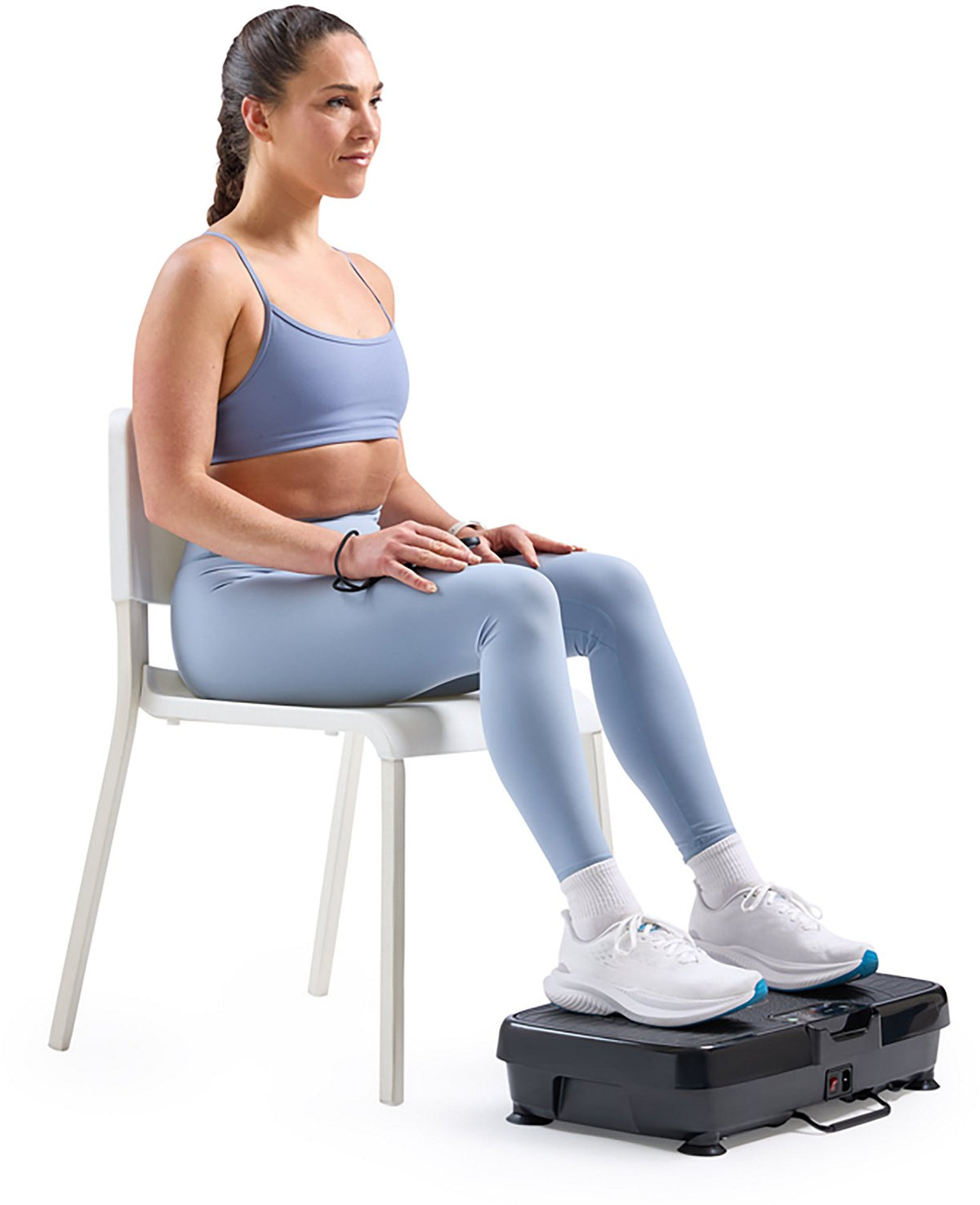 Sunny Health & Fitness Vibration Platform Machine with Resistance Bands