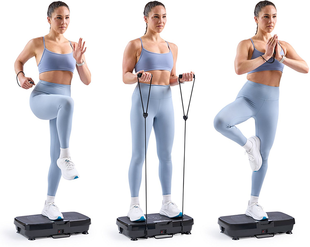 Sunny Health & Fitness Vibration Platform Machine with Resistance Bands