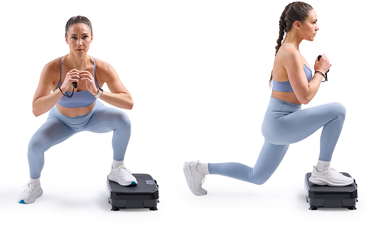 Sunny Health & Fitness Vibration Platform Machine with Resistance Bands