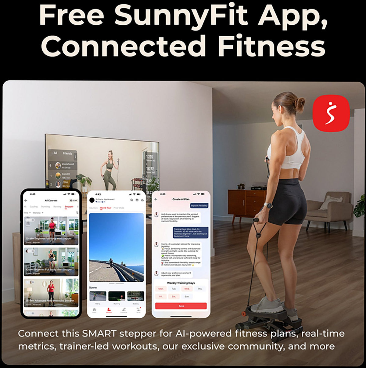 Sunny Health & Fitness Smart Mini Stepper