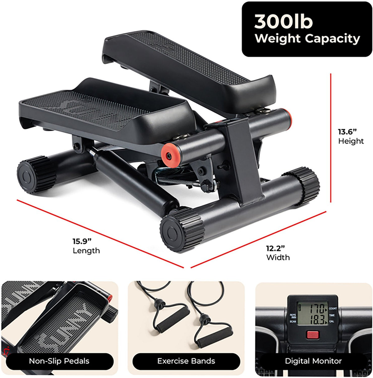 Sunny Health & Fitness Smart Mini Stepper