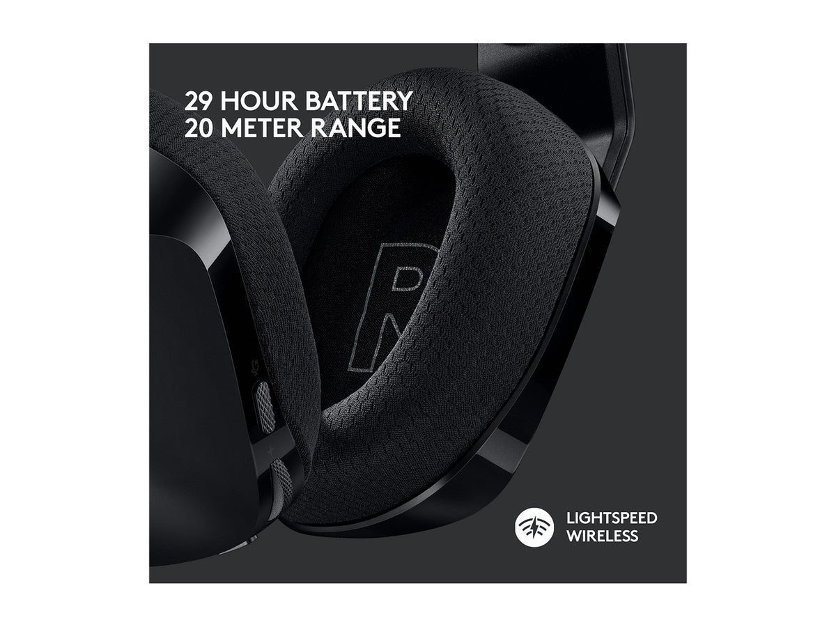 Logitech G733 Lightspeed Wireless Gaming Headset with Suspension Headband, Lightsync RGB, Blue VO!CE mic technology and PRO-G audio drivers - Black
